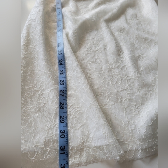 Lovers and Friends Hollyn Lace Bow One Shoulder Mini Dress White Large - Picture 14 of 16